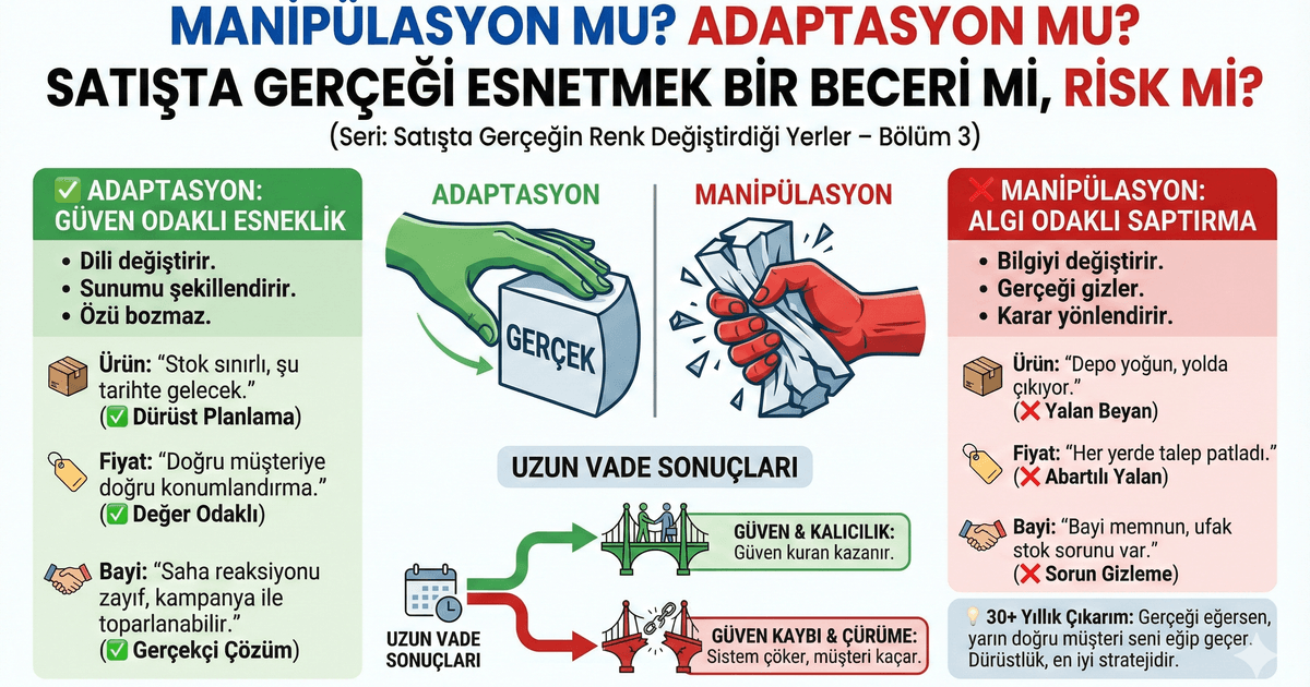 Manipülasyon mu? Adaptasyon mu? Satışta Gerçeği Esnetmek Bir Beceri mi, Risk mi?
